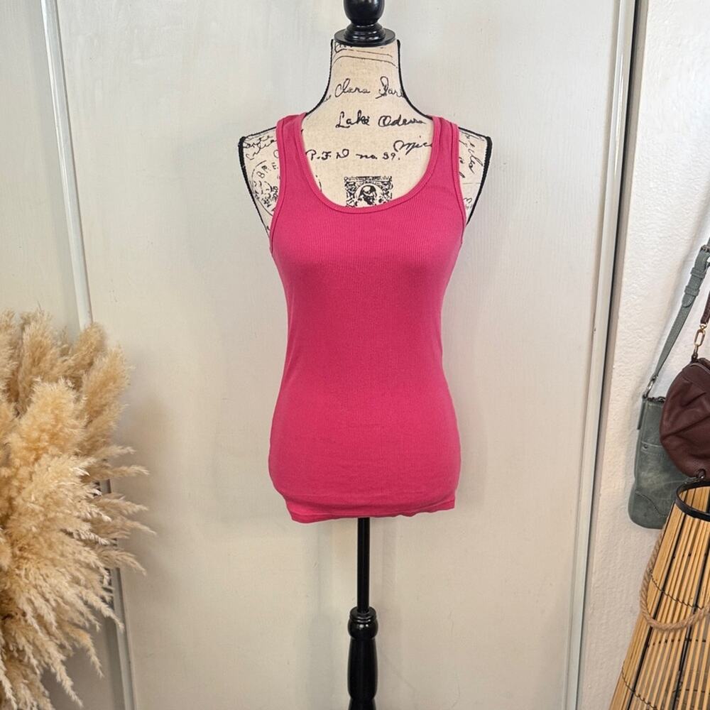 Abound Pink Ribbed Tank Top size Large